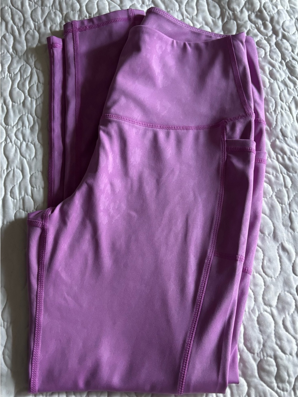 High-Waist Purple Active Leggings with Side Pocket